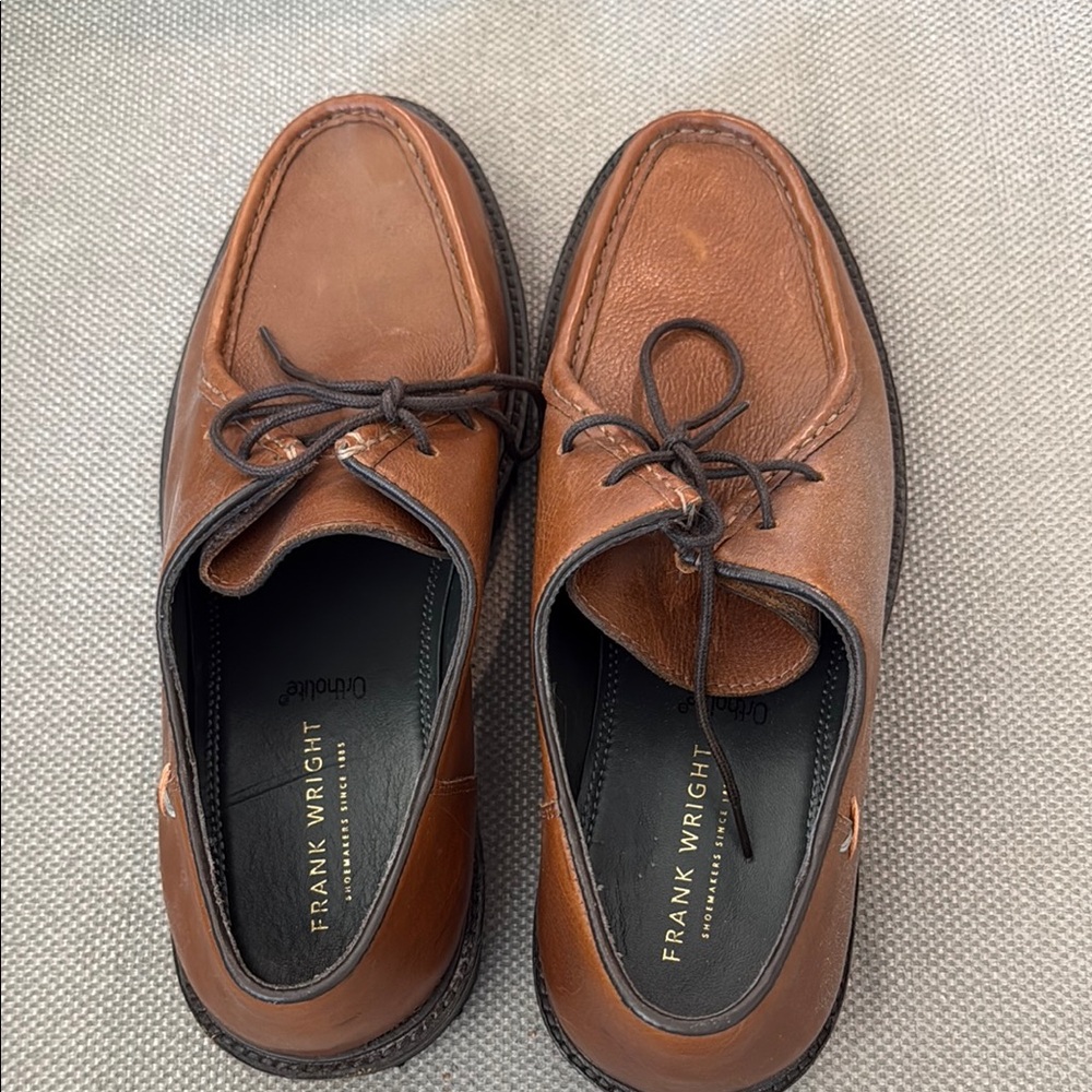 Brown Leather Oxfords with Classic Stitching